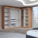 Ver imagem 5 de Guarda-roupa Casal Modulado Odisseia 9 Portas 2 Gavetas Cinamomo/off White - Panorama Móveis