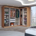 Ver imagem 2 de Guarda-roupa Casal Modulado Odisseia 9 Portas 2 Gavetas Cinamomo/off White - Panorama Móveis