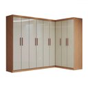 Ver imagem 3 de Guarda-roupa Casal Modulado Odisseia 9 Portas 2 Gavetas Cinamomo/off White - Panorama Móveis
