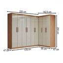 Ver imagem 4 de Guarda-roupa Casal Modulado Odisseia 9 Portas 2 Gavetas Cinamomo/off White - Panorama Móveis