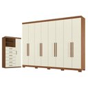 Ver imagem 1 de Guarda Roupa Casal Master New 8 Portas 4 Gavetas com Cômoda Jatobá Areia Santos Andirá