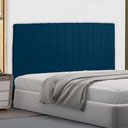 Ver imagem 1 de Cabeceira Cama Box Solteiro Namur 90 Cm Suede Azul Marinho - MV Estofados Shop