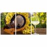 Quadro Taça de Vinho Uvas Para Cozinha Sala Jogo 3 Peças - 6