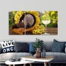Quadro Taça de Vinho Uvas Para Cozinha Sala Jogo 3 Peças - 4