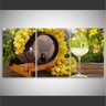 Quadro Taça de Vinho Uvas Para Cozinha Sala Jogo 3 Peças - 5
