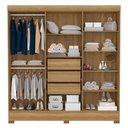 Ver imagem 2 de Cômoda Montevidéu e Guarda Roupa Casal Prático Amêndola Touch - Demóbile