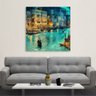 Quadro decorativo 60x60 Veneza Abstrato Paisagem em Tecido - 2