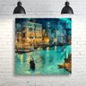 Quadro decorativo 60x60 Veneza Abstrato Paisagem em Tecido - 1
