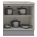 Ver imagem 3 de Balcao com Tampo para Cooktop 2p 80 Cm Americana Cinza Calcare Henn
