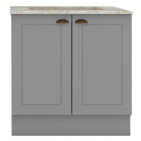 Balcao com Tampo para Cooktop 2p 80 Cm Americana Cinza Calcare Henn