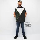 Ver imagem 3 de Quadro Decorativo em Canvas Geométrico Mármore Verde, Preto e Branco TaColado Moldura Branca 60 x 40