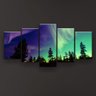 Quadro Decorativo Aurora Boreal Árvores 129x80 - 2