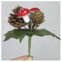 Ver imagem 3 de 12 Ramos Cogumelos Decoração De Natal Artificial 17cm