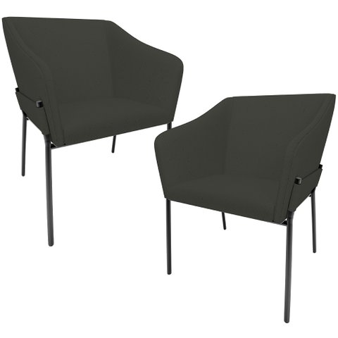 Kit 2 Cadeiras para Sala de Jantar Estar Living Olívia L02 Linho Verde Musgo - Lyam Decor