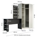 Ver imagem 4 de Guarda Roupa Prateleiras E Bancada Com Painel Crema Com PTx