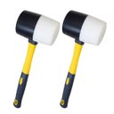 Ver imagem 1 de Martelo Marreta Borracha Ergonomico Kit 2 Uni Assentar Piso Obra Reparos Marreta Piso Ceramica Repar