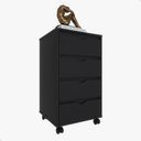 Ver imagem 5 de Gaveteiro Organizador Escritório 4 Gavetas Movlar - Mod.0701:preto