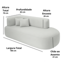 Ver imagem 7 de Sofá Orgânico Divã Estofado Sala Recepção Seed 180 Cm Zahav:courino Sintético Marrom/ Courino Braça