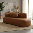 Ver imagem 1 de Sofá Orgânico Divã Estofado Sala Recepção Seed 180 Cm Zahav:courino Sintético Marrom/ Courino Braça