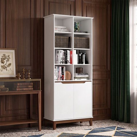 Livreiro Ej Flow Branco para Organização de Livros e Objetos com Design Moderno e Funcional