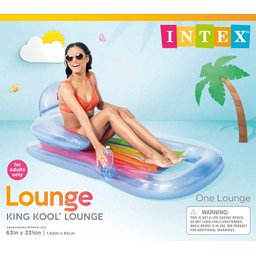 Colchão Inflável Para Piscina King Kool Malibu Com Encosto - INTEX Azul - 3
