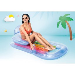 Colchão Inflável Para Piscina King Kool Malibu Com Encosto - INTEX Azul - 4