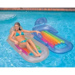 Colchão Inflável Para Piscina King Kool Malibu Com Encosto - INTEX Azul - 5
