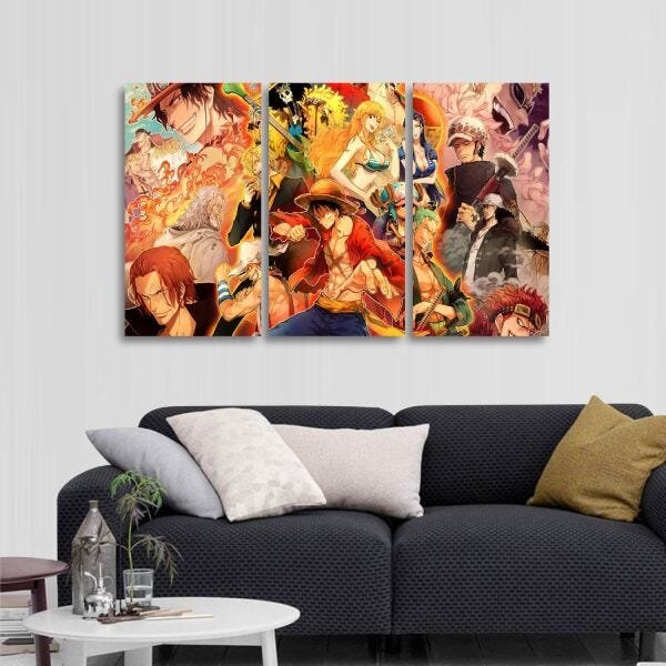 Quadro One Piece Animes decorativo Tela em Tecido em Promoção na