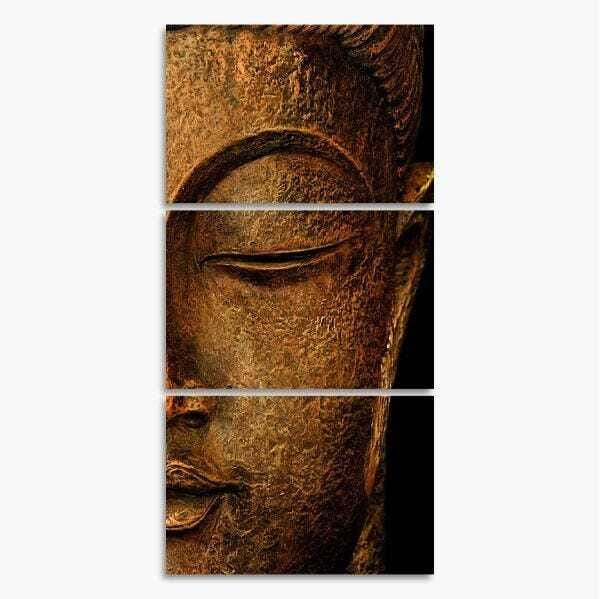 Quadro Buda para Sala Hall Decorativo 120x60 Mosaico 3 Peças - 3