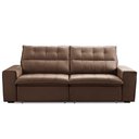 Ver imagem 2 de Sofá Retrátil Reclinável para Sala 3 Lugares 250cm Baruk F04 Veludo Marrom - Lyam Decor