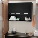 Ver imagem 2 de Armário Aéreo Suspenso Multiuso 3p Modular 89x62cm Netmobil - Preto