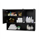 Ver imagem 4 de Armário Aéreo Suspenso Multiuso 3p Modular 89x62cm Netmobil - Preto