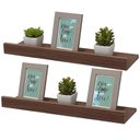 Ver imagem 2 de Kit 2 Prateleiras Porta Quadros 100 X 10cm Nogal Suporte Invisível