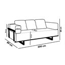 Ver imagem 3 de Sofá Cama 2 Lugares Living 200cm Base Industrial Sala Cherie Linho Bege K01 - D'Rossi