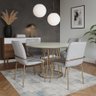 Mesa de Jantar Redonda Tokio 140cm com Estrutura Dourada e Tampo Off White – Exclusiva Dourado Autom - 2