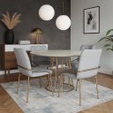 Ver imagem 2 de Mesa de Jantar Redonda Tokio 140cm com Estrutura Dourada e Tampo Off White – Exclusiva Dourado Autom