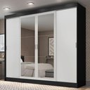 Ver imagem 1 de Guarda-roupa Casal Austin 4 Portas 3 Gavetas Preto