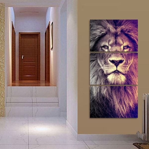 Quadro Decorativo Leão Moderno para Sala Hall 120x60 - 2