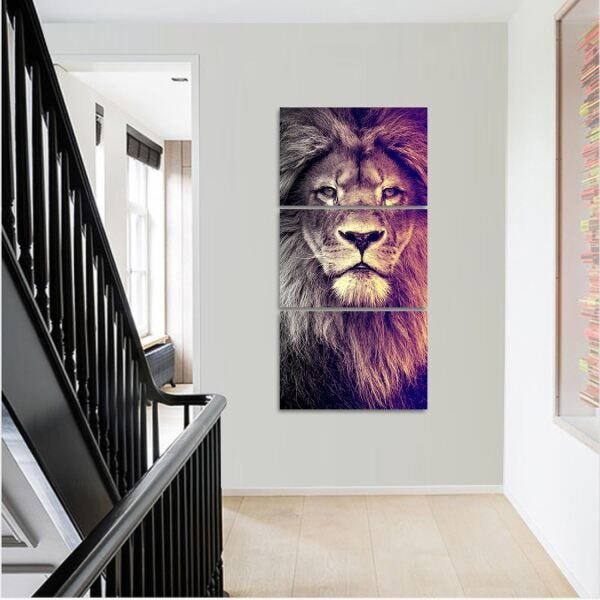 Quadro Decorativo Leão Moderno para Sala Hall 120x60 - 4