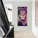 Ver imagem 4 de Quadro Decorativo Leão Moderno para Sala Hall 120x60