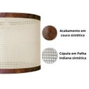 Ver imagem 3 de Lustre Ravel Pendente em Palha Indiana e Couro Sintético:branco