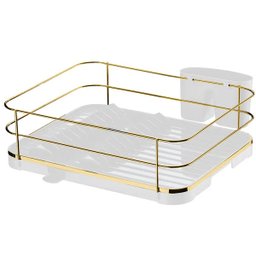 Escorredor de Louças Branco e Dourado para 11 Pratos Future - 1
