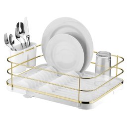 Escorredor de Louças Branco e Dourado para 11 Pratos Future - 2