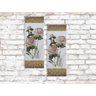 Kit Par Quadros Artesanais Sala Rosas 20x60 - 3