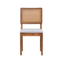 Ver imagem 4 de Cadeira Madeira Maciça Lyon Encosto Telinha Assento Estofado Linho Bege
