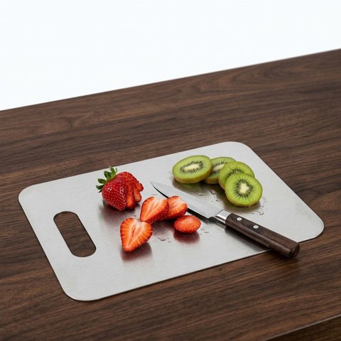 Tábua de Corte Aço Inox 29x20cm para Massas Carnes Vegetais