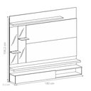 Ver imagem 3 de Painel para TV Atria 55" 180cm MDF com Espelhos LED Caiena Creme DJ Móveis