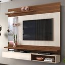 Ver imagem 1 de Painel para TV Atria 55" 180cm MDF com Espelhos LED Caiena Creme DJ Móveis