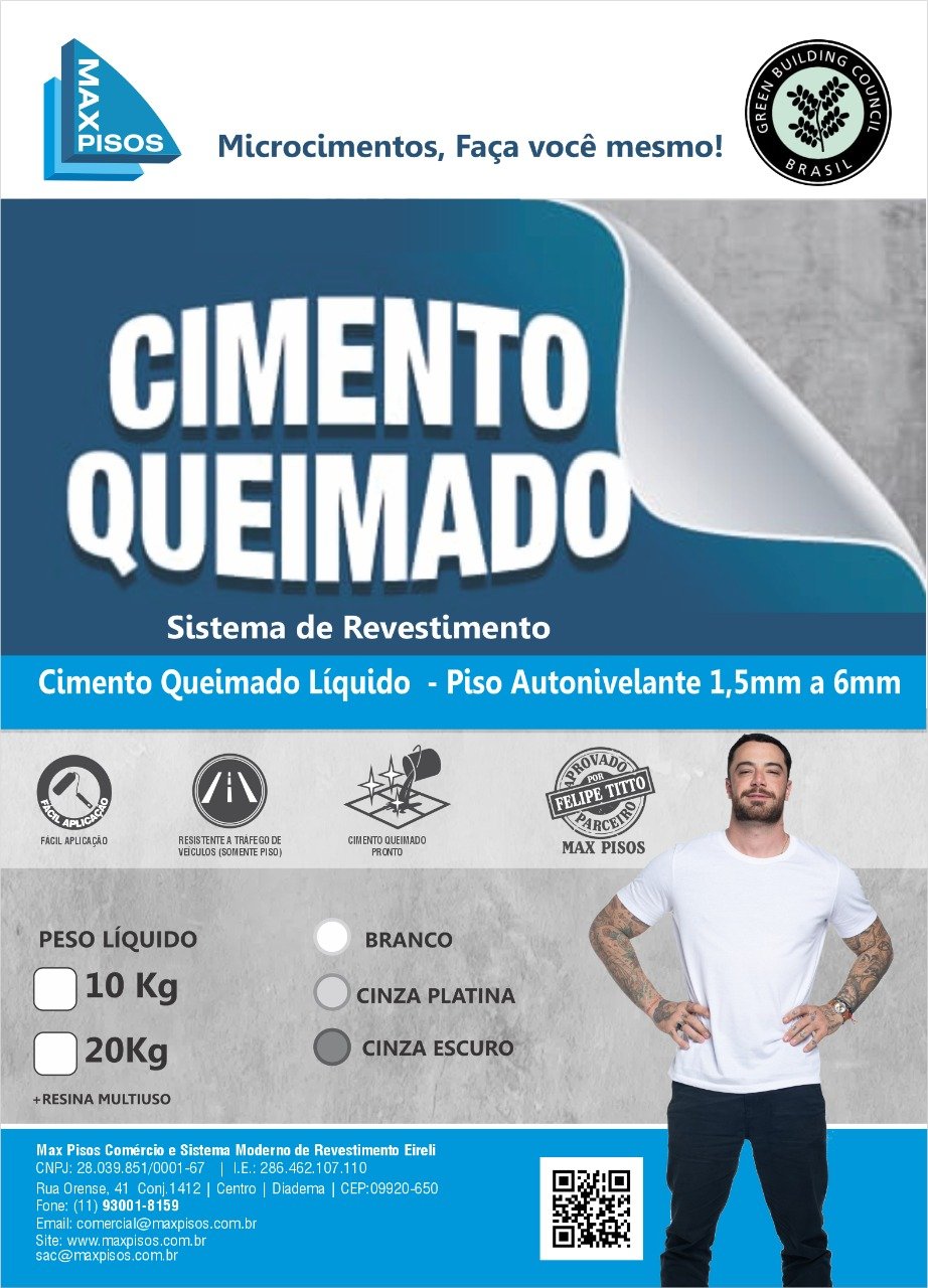 Cimento Queimado Liquido Piso Branco 5kg - 6