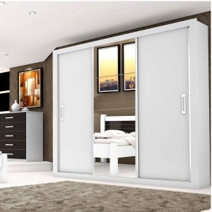 Guarda-roupa Casal com Espelho 3 Portas de Correr Lara Espresso Móveis